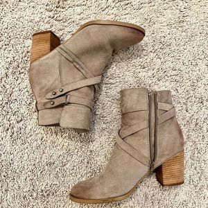 Suede Taupe Ankle Booties